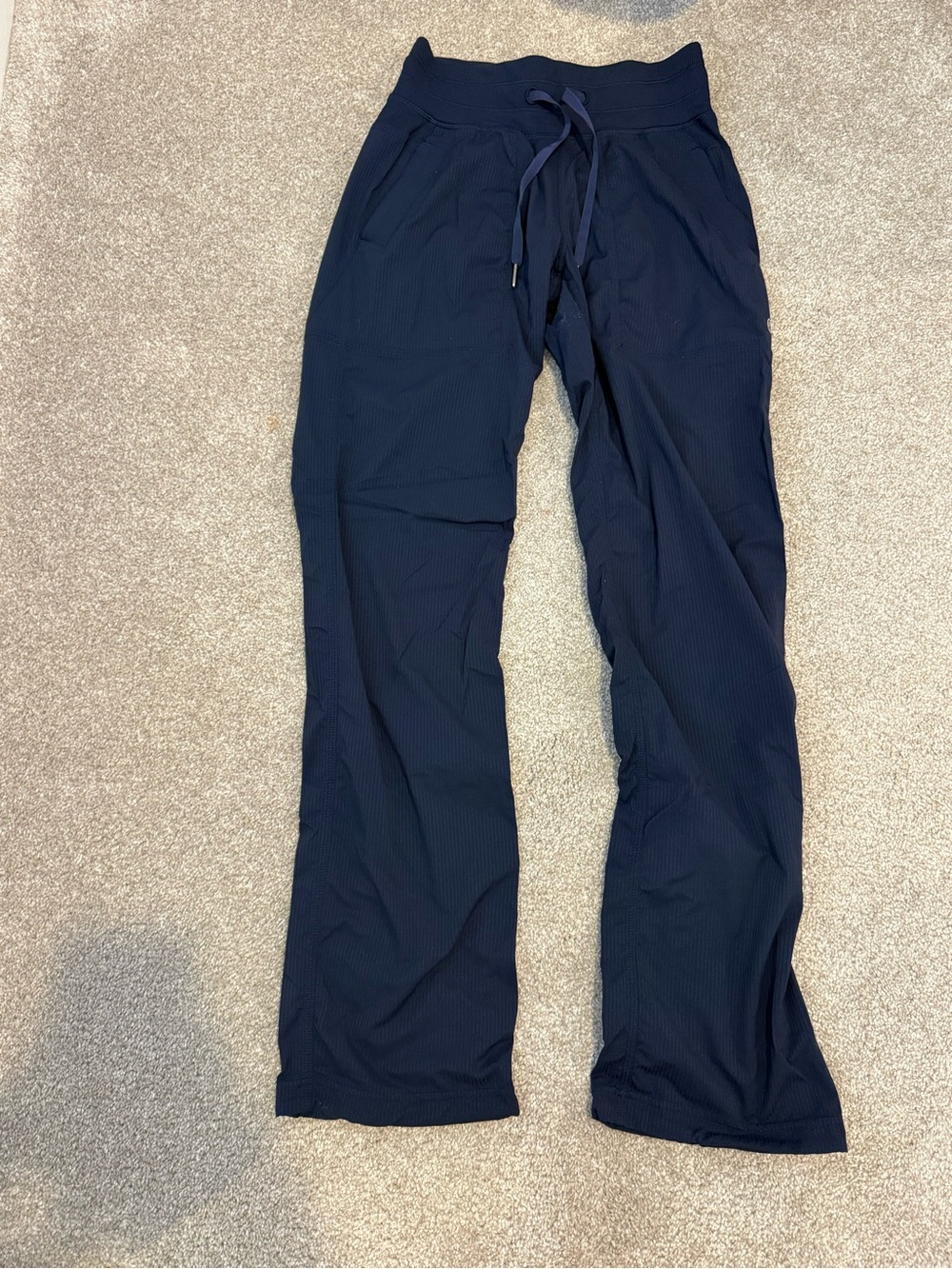 lululemon athletica Navy Blue Ribbed Drawstring Pants